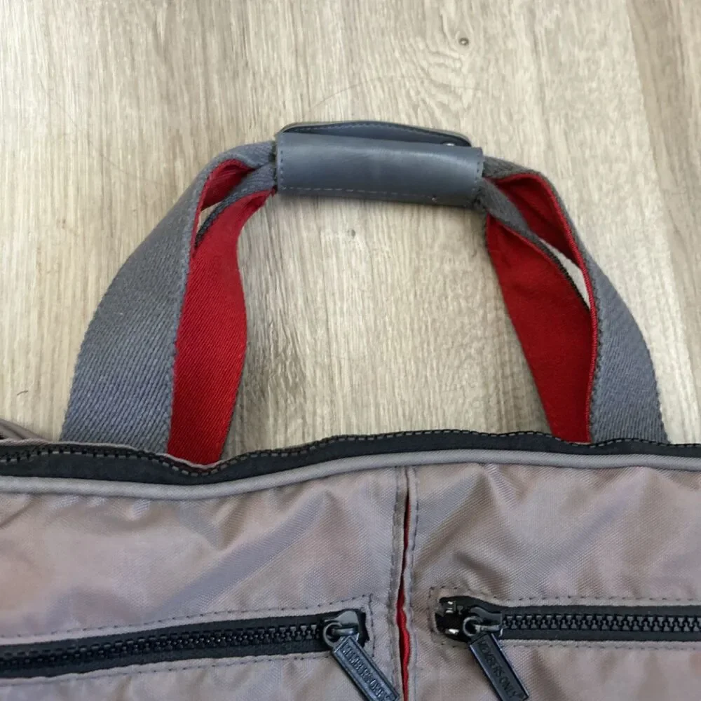Members Only Duffle Bag Gray Messenger Y2K Straps Rainbow Tag 20x13x7 VTG READ